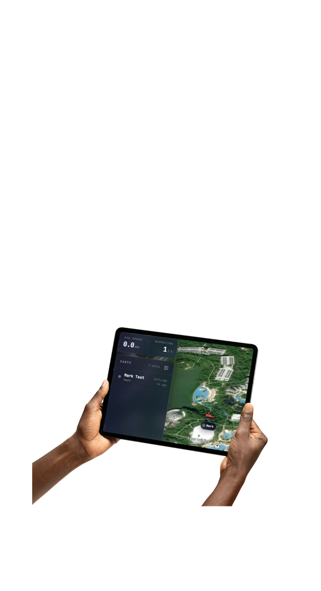 Cart Tracker tablet dashboard